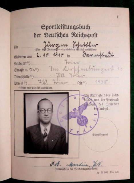 NAZI GERMAN WW2 1938 PHOTO I.D. IDENTIFICATION BOOKLET #66
