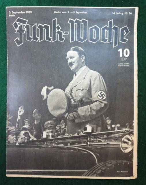 FUNK-WOCHE MAGAZINE HITLER ON COVER 1939 #345